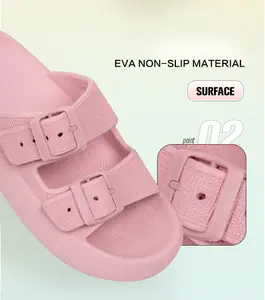 Pillow Slides Summer Fashion Thick Bottom Step On Shit Feeling Eva Sandals And Slippers Women Outdoor Indoor Sandals With Buckle