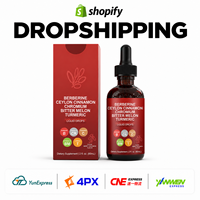 Complément Alimentaire Liquide en Gouttes de Berbérine, Cannelle de Ceylan, Chrome, Melon Amer et Curcuma pour Dropshipping OEM ODM