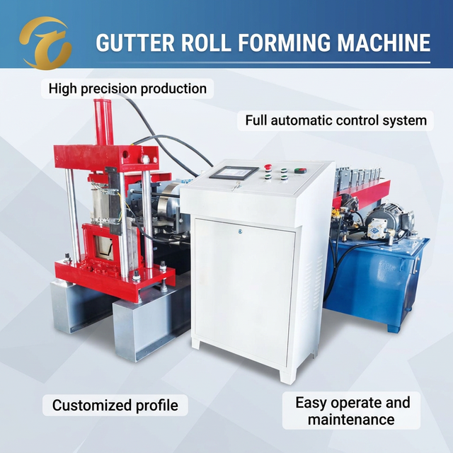 Steel Roof Rain Gutter Making Cold Roll Forming Machine
