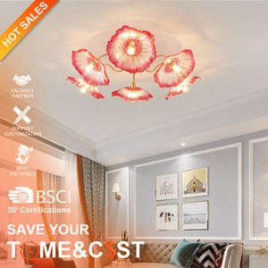 TYSON Lustre <span class=keywords><strong>fleur</strong></span> en forme <span class=keywords><strong>de</strong></span> feuille <span class=keywords><strong>de</strong></span> <span class=keywords><strong>lotus</strong></span> en cristal <span class=keywords><strong>de</strong></span> luxe nordique pour lampes suspendues et lustres <span class=keywords><strong>de</strong></span> salon - Product Image 1