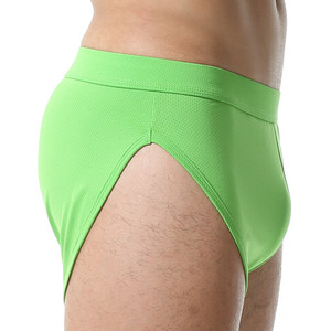Wholesale Men's Sexy Transparent Thin Underwear Breathable Polyester <strong>Boxer</strong> <strong>Shorts</strong> in <strong>Black</strong> Orange Red Green Blue Bulge Pouch - Product Image 4