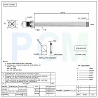 Cable de Conexión M12 B-Code de 5 Pines, Macho, para Montaje en Panel Frontal, Arnés de Cables para Gabinetes de Control de Automatización Industrial