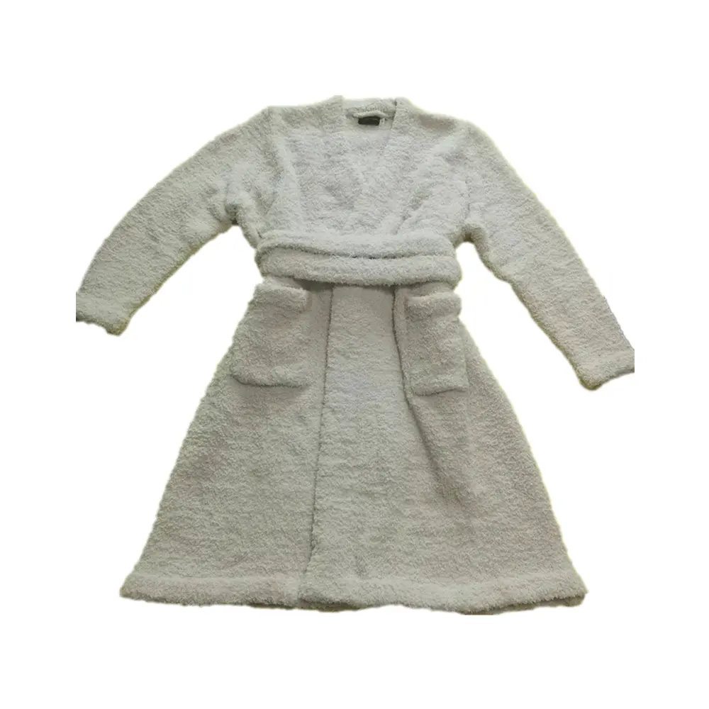 Solid Cozy Plush Knit Micro Feather Yarn Ultra Soft Top Craft 0 Defect Absorbent Men Women Bath Robes
