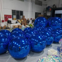Grande boule miroir gonflable en PVC colorée de Noël pour extérieur, sphère miroir gonflable pour fêtes et événements