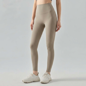 Leggings de sport pour femmes, taille haute, dos en V, effet seconde peau mat, ultra doux, extensibles, longueur intégrale, vente en gros - Product Image 2