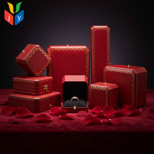 लक्जरी कस्टम सूट वेवेट वेल्वेट एलईडी चमड़े के हार गहने बॉक्स कंगन और लोगो के साथ शादी की अंगूठी आभूषण पैकेजिंग - Product Image 1
