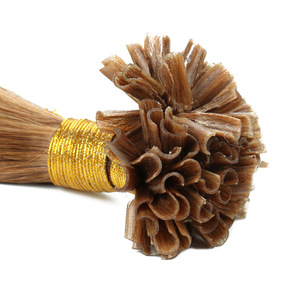 批发优质双拉丝原生100%人发100克雷米直发棕色角蛋白U型接发 - Product Image 2