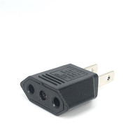 Adaptateur de prise Euro 2 à 2 broches plates USA 9618-1 en cuivre, convertisseur de prise EU vers US, émetteur et récepteur audio