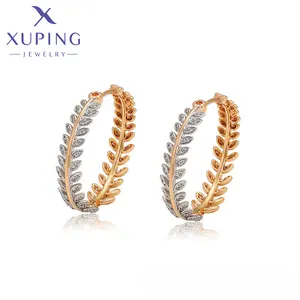 X000779566 XUPING Jewelry Fashion Simple Multicolor Earring Exquisite Brass Circle Leaf Shape Jewelry Earrings