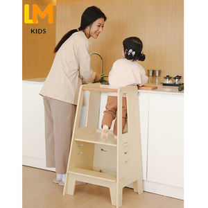 LM KIDS Montessori Muebles Cocina Taburete de madera para niños <span class=keywords><strong>Comprar</strong></span> Torre de aprendizaje con <span class=keywords><strong>pizarra</strong></span> y taburete Torre para niños pequeños - Product Image 1