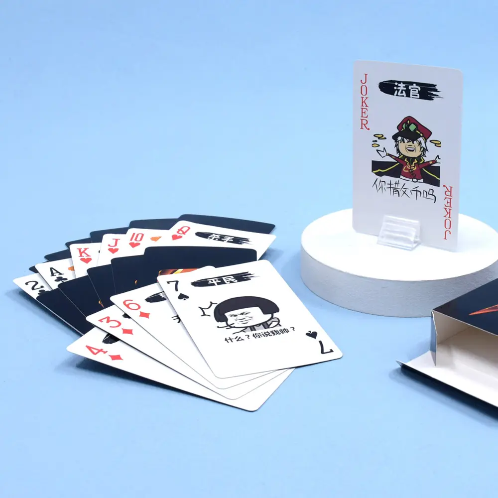 カスタムゲーミングポーカーカード防水サンプルブリッジ印刷ポーカートランプゲーム卸売ポーカー
