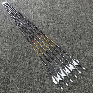 Flèches en carbone OEM 6,2 mm ID 30 pouces, rectitude ±0,003 pouces, spine 300/350/400, ailettes Blazer, pointes 100gr, pour <span class=keywords><strong>arc</strong></span> à poulies - Product Image 6