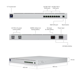 Switch PoE++ de 8 Puertos Ubiquiti USW-Mission-Critical, Batería de 368 Wh, 120 W, UBNT Ubiquiti USW-Mission-Critical W1299 - Product Image 3