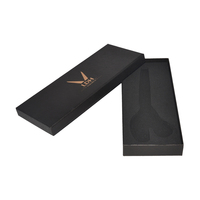 Boîte à ciseaux à cheveux en carton dur, boîte de Collection personnalisée avec mousse Eva, noir mat, vente en gros, 9 pièces