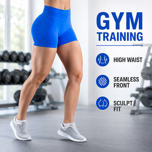 Shorts Deportivos de Cintura Alta para Mujer, sin Costuras, Levanta Glúteos, Elásticos, Moldeadores, de Compresión, para Entrenamiento y Fitness - Product Image 1