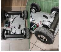 Chariot électrique tout-terrain 4x4 avec pneus pleins de 14 pouces pour fermes et zones humides, commande par joystick, kit moteur brossé 24V 250W 350W