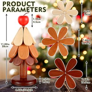 Hot Selling Foldable Christmas Tree Wooden Coaster Heat Resistant Natural <strong>Trivet</strong> for Hot Dishes Pan Kitchen Decor Accessories - Product Image 3