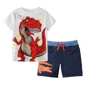 Conjunto de Camiseta y Pantalones Cortos de Verano para Niños y Niñas, Conjunto de Ropa Infantil con Dinosaurios, Ropa de Algodón para Niños, Conjunto de Manga Corta para Bebés - Product Image 6