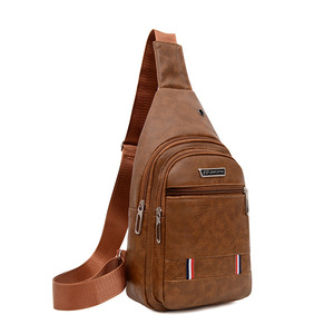 Großhandel Modische Herren-Reisetasche Einzel-Schultertasche Wasserdichte Crossbody-Tasche PU-Brusttasche für Männer - Product Image 6