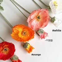 Nouvelles fleurs artificielles en soie floquée de pivoines et de coquelicots de style chinois, grandes, sur pied, pour accessoires de mariage et décorations de salon à domicile