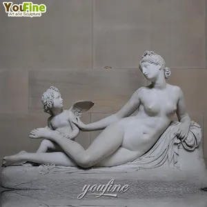 Classical Greek Life Size Famous Cupid Marble Angel Venus Statue