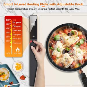 Tapis chauffant électrique pliable en silicone 110V/230V pour garder les aliments au chaud – Plaque chauffante flexible pour réchauffer les plats - Product Image 2