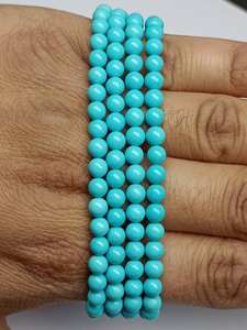 Turquesa Natural de Arizona, Estabilizada, Sleeping Beauty, Bolas Redondas Lisas de 3mm, Color Azul Gema - Product Image 3