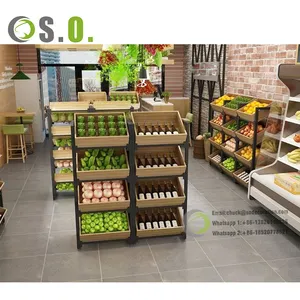 Сверхмощная стойка для фруктов и овощей с пластиковой корзиной для продуктовых супермаркетов