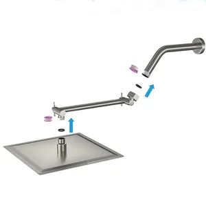Phụ kiện phòng tắm 9 ''11'' Brass Chrome linh hoạt có thể điều chỉnh mở rộng vòi hoa sen cánh tay có thể điều chỉnh mở rộng vòi hoa sen cánh tay