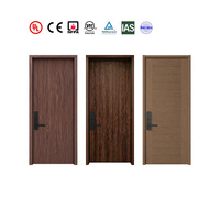Porte coupe-feu en bois massif conforme aux normes UL, porte intérieure moderne ignifugée et insonorisée certifiée pour bâtiments commerciaux