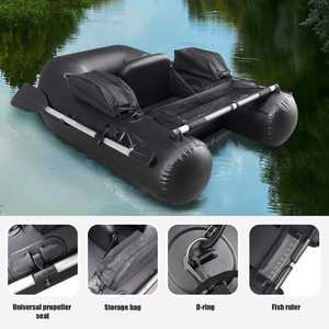 Bateau gonflable en Pvc avec sol en aluminium pour sacs de pêche pour une personne Kayak à mouche pliable simple aviron étanche réglable - Product Image 3