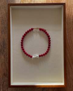 <span class=keywords><strong>Collana</strong></span> Girocollo Estiva di Alta Qualità con Perle Barocche Naturali e Distanziatori Dorati, <span class=keywords><strong>Perline</strong></span> di Agata <span class=keywords><strong>Rosa</strong></span> per Donna - Product Image 1