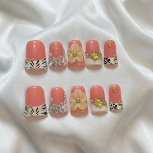 Uñas Postizas al por Mayor, Cortas, Acrílicas, Estilo Y2K, con Diseño de Pata de Pato 3D, para Fiestas y Uso Diario, Hechas a Mano, Estilo Pata de Pato, en Paquetes - Product Image 2