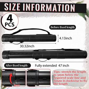 علب تخزين LISI سوداء من البولي إيثيلين عالي الكثافة أنابيب محمولة رسومات رسومات تحمل مستندات فنية مريحة 11X77/من خلال عرض دائم - Product Image 5