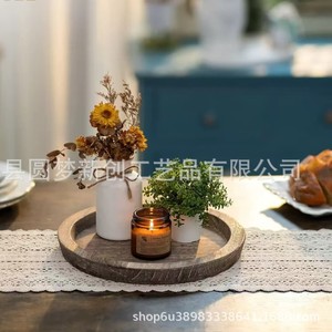 Cross-border wooden scented candle <b>tray</b>, home dining table plant <b>storage</b> <b>tray</b>, decorative heat-resistant wooden <b>tray</b> - Product Image 1