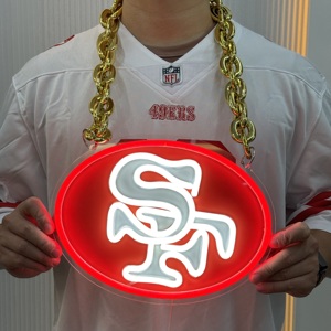 कस्टम बेसबॉल फुटबॉल एक्सेसरीज स्पोर्ट्स एब्स प्लास्टिक चेन 32 टीमों के बड़े लोगो sf 49ers का नेतृत्व किया - Product Image 1