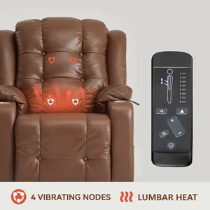 CJSmart Cadeira reclinável para idosos com massagem e aquecimento, suporte para copo de cadeira elétrica com motor duplo, elevador elétrico plano