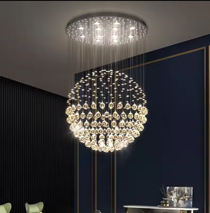 Zeal Lighting lámpara colgante de techo de bola de cristal de gota de lluvia de lujo moderna a la venta - Product Image 3