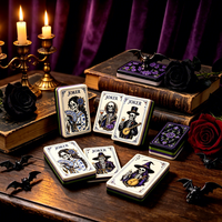 Mahjong Gótico de Acrílico para Halloween, Joker con Diseño de Esqueleto, Juego de Mesa, Regalo, Fichas de Mahjong con Temática de Joker Espeluznante, Juego con Temática de Halloween