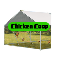 Gallinero Moderno Galvanizado en Caliente de 8*3*2 Metros con Cubierta Impermeable para Jardín