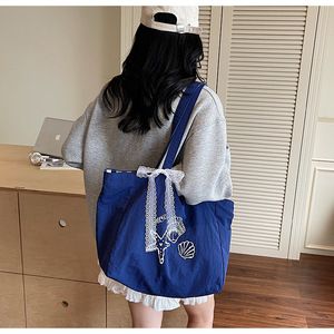 ผู้ผลิตขายส่งกระเป๋าผ้าแคนวาสแบบสะพายไหล่สั่งทำพิเศษสำหรับโปรโมชั่นช้อปปิ้ง กระเป๋าถือสำหรับผู้หญิงไปเที่ยวทะเล - Product Image 4