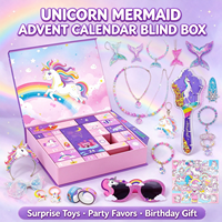 Ensemble de 142 pièces de boîtes mystères Licorne Sirène, accessoires pour cheveux, bijoux et jouets pour filles, cadeau de Noël, cadeau d'anniversaire, cadeaux de fête