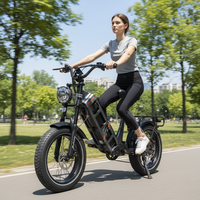Bicicleta Eléctrica Resistente con Llantas Anchas de 48V, Diseño Step-Thru, para Desplazamientos Urbanos Diarios, Rendimiento Confiable, Capacidad de Carga de 330 lb, 7 Velocidades