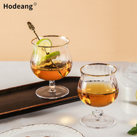 Verre à brandy en verre à bord doré 210 ml 300 ml, verre à cognac tulipe, verre à dégustation de whisky sur pied – Vente en gros