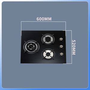Cocina empotrada de 60cm con energía solar, 3 quemadores, 1 Placa de cerámica, placas de gas eléctricas de vidrio templado negro, apartamentos de alta eficiencia - Product Image 6