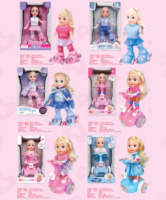 Poupée princesse sirène avec jouets électriques chantants lumineux voiture d'équilibre rotative universelle pour filles cadeau d'anniversaire en plastique