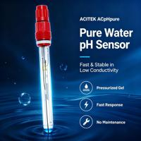 Électrode pH pour eau pure à flux continu, raccord d'entrée/sortie NPT 1/4 pouce, débit d'échantillonnage 50-150 ml/min, capteur, personnalisable OEM ODM