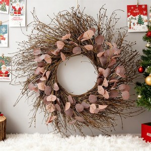 Poignées <span class=keywords><strong>de</strong></span> <span class=keywords><strong>porte</strong></span> naturelles <span class=keywords><strong>de</strong></span> branche d'arbre pour les réunions <span class=keywords><strong>de</strong></span> famille Décorations <span class=keywords><strong>de</strong></span> <span class=keywords><strong>Noël</strong></span> faites <span class=keywords><strong>maison</strong></span> Couronnes d'arbres circulaires - Product Image 2