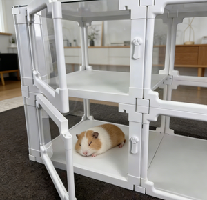 Valla Moderna y Segura para Mascotas de PVC Transparente de 80 cm, Jaula Interior para Perros y Gatos, Casa para Animales de Doble Capa Impermeable - Product Image 1