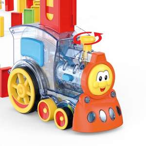 Train de dominos <span class=keywords><strong>électrique</strong></span> automatique, <span class=keywords><strong>mini</strong></span>-dispositif de pose de dominos transparent avec effets sonores pour enfants - Product Image 3